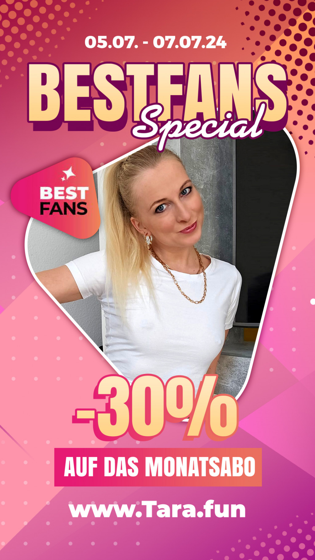 Sichert euch 30 % Rabatt auf mein Monatsabo bei BestFans!